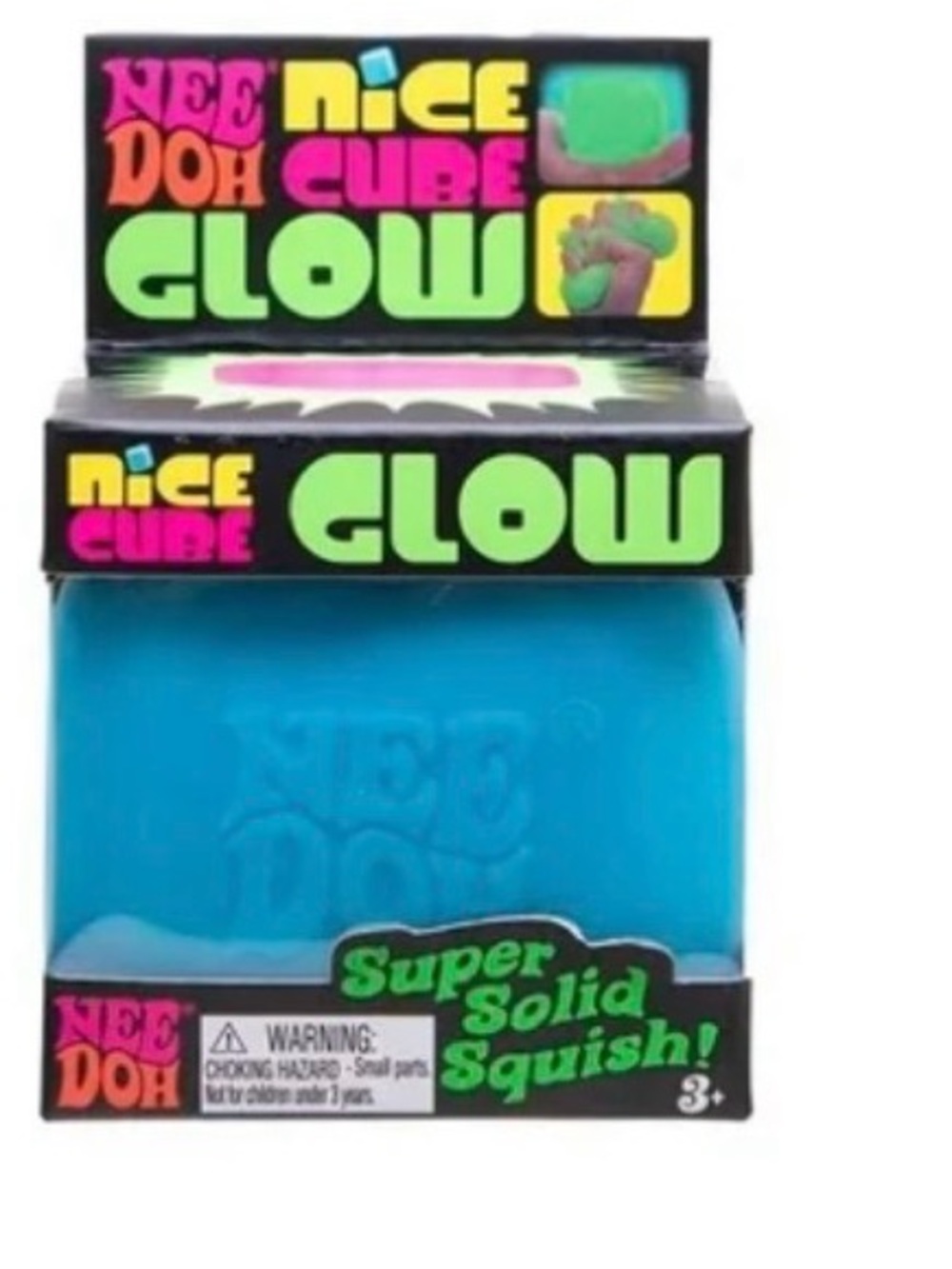 NeeDoh Nice Cube Glow Super Solid Squish - Blue